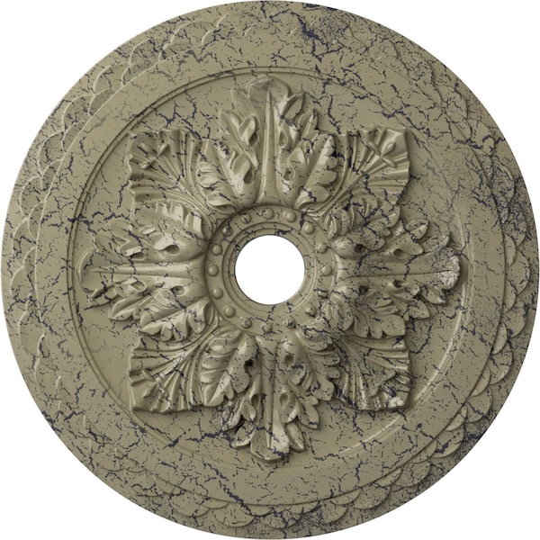 Ekena Millwork Bordeaux Deluxe Ceiling Medallion (Canopies up to 4"), 23 5/8"OD x 3"ID x 2"P, Castle Stone Crackle CM23BOCSC - main